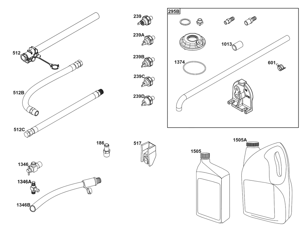 Model 40, 44 And 49 Engine Accessories Catalog / Lubrication Diagram and Parts List for 40N877-0037-B5  Briggs and Stratton Engine